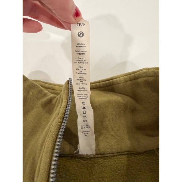 Lululemon Scuba Oversized Half Zip Pullover Sweatshirt Khaki Green XS S - Picture 8 of 11